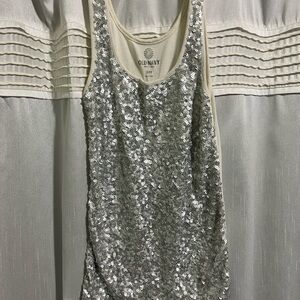 Old Navy Silver Sequin Tank Top